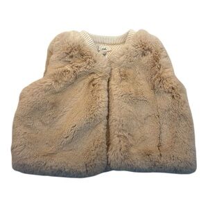 Peek Toddler Faux Fur Tan Vest Size XL (18-24 Months)